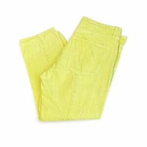 Mango Bright yellow mid-rise straight-leg jeans (size 12)